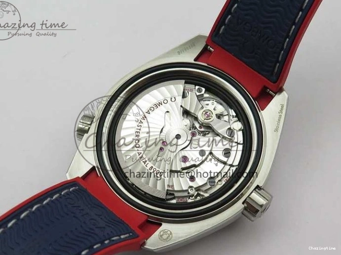 0504 Comfortable Planet Ocean 43.5mm America’s Cup VSF Best Edition White Dial On Blue Gummy Strap A 7900